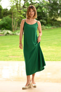 LONG DRESS WITH THIN STRAPS SE101 MINT GREEN