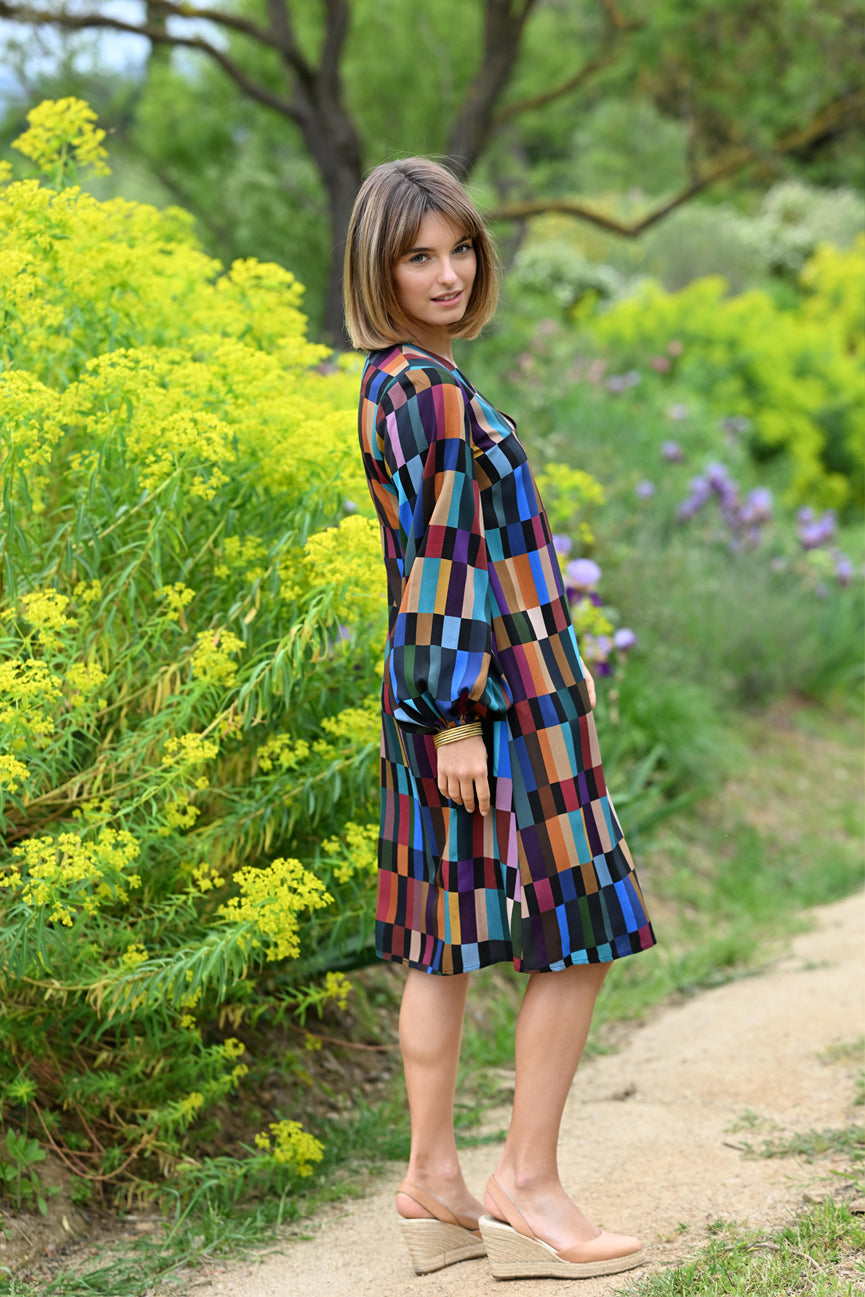 MIDI V-NECK DRESS SE096 MARAPA