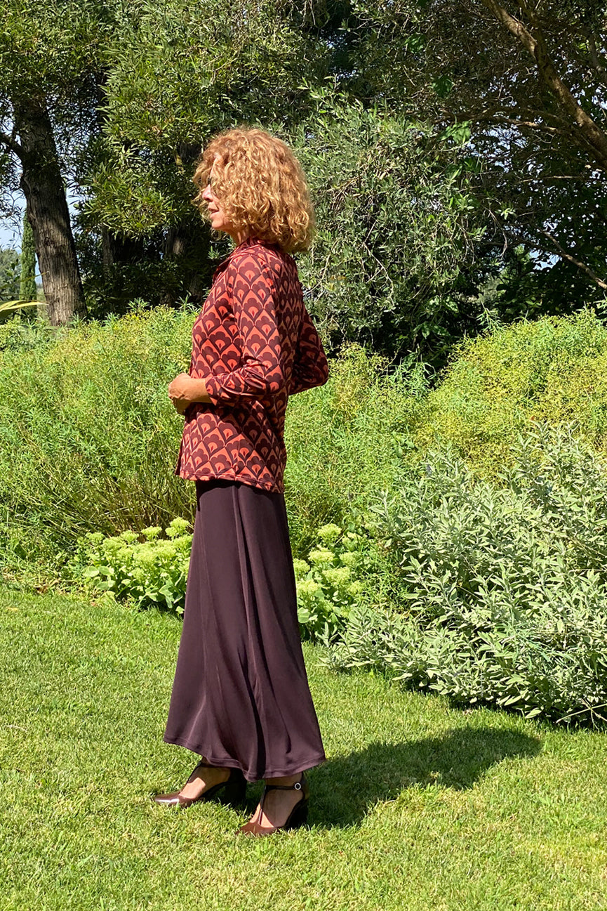 LONG SKIRT SE111 BROWN