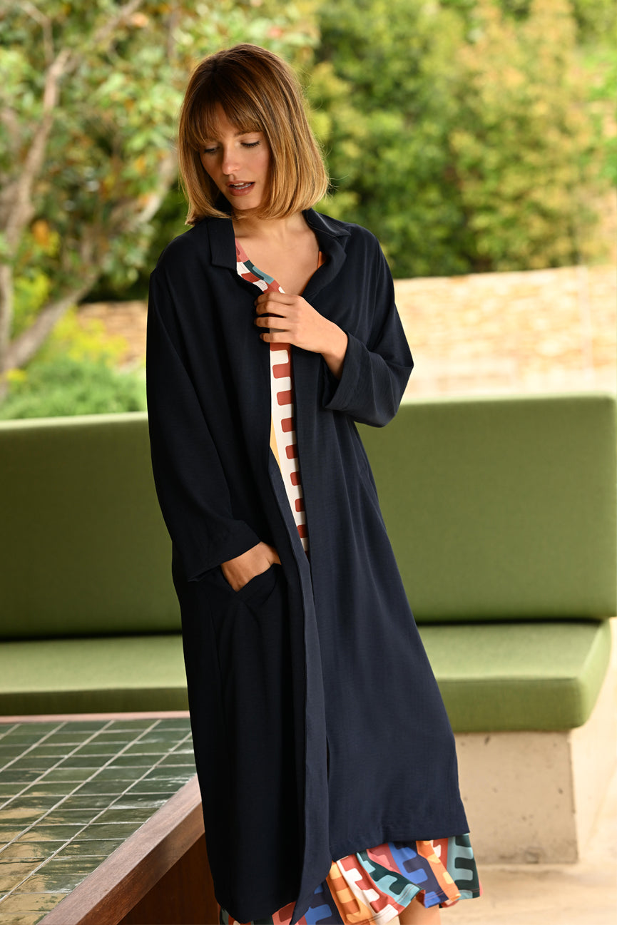 LONG JACKET SE104 NAVY BLUE