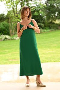 LONG DRESS WITH THIN STRAPS SE101 MINT GREEN