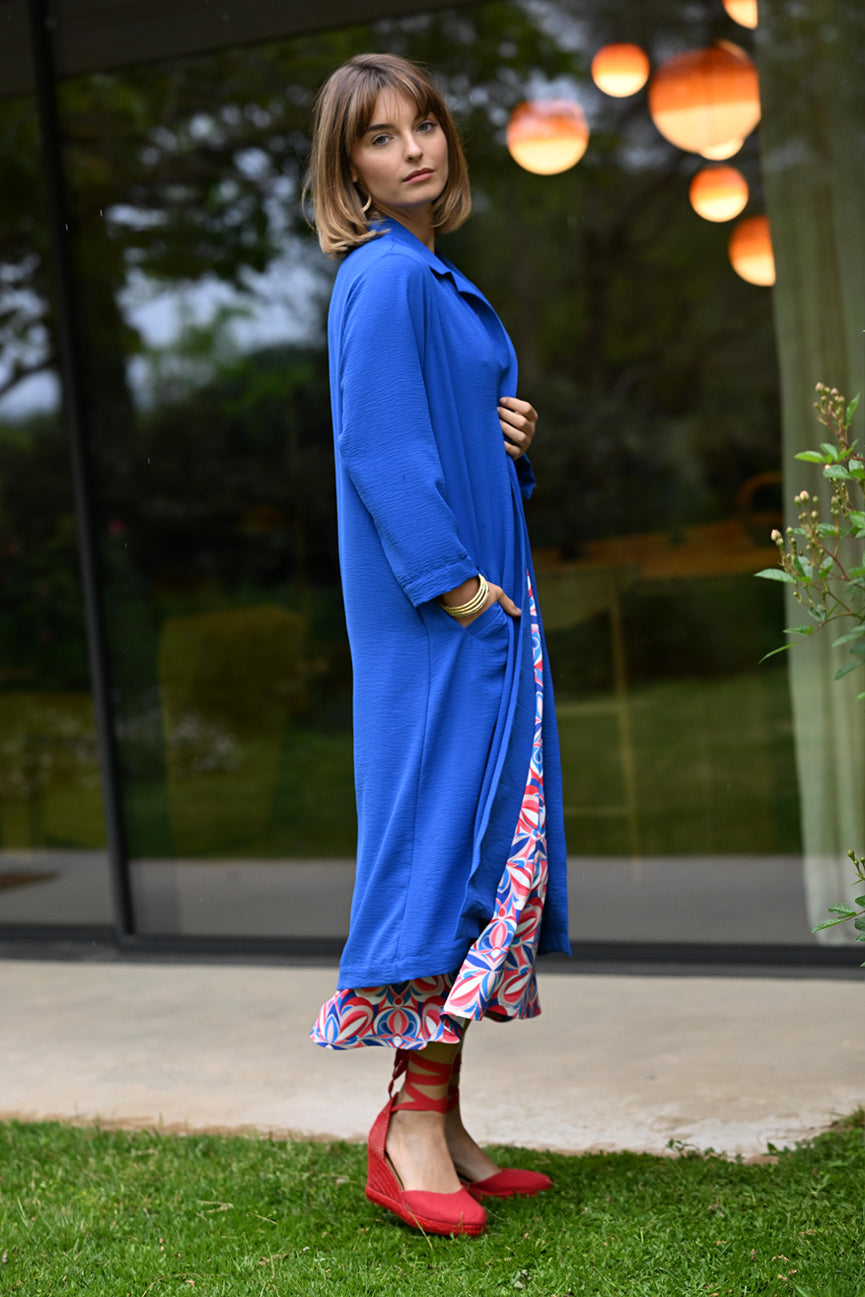 LONG JACKET SE104 BLUE