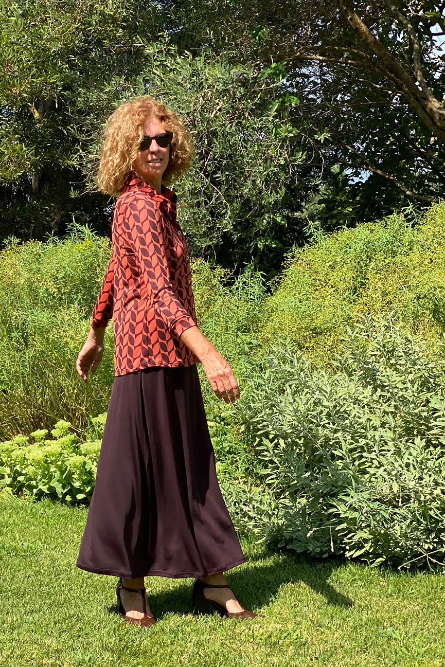 LONG SKIRT SE111 BROWN