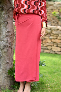 WRAP TIE SKIRT SE105 CORAL