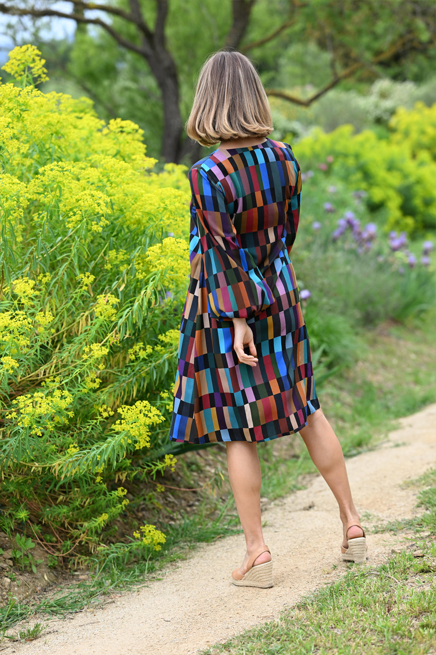 MIDI V-NECK DRESS SE096 MARAPA