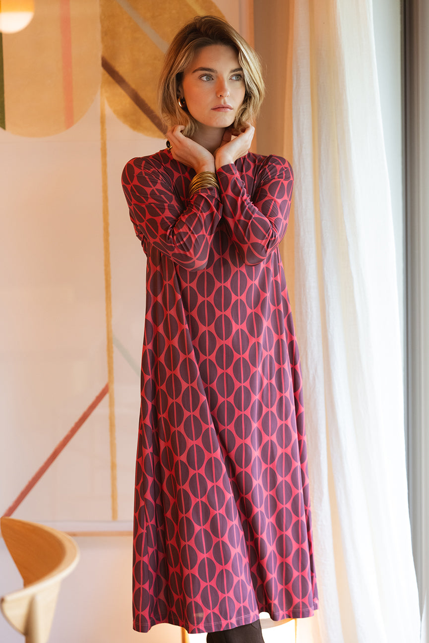 ROUND NECK MIDI DRESS SE090 SADOLE