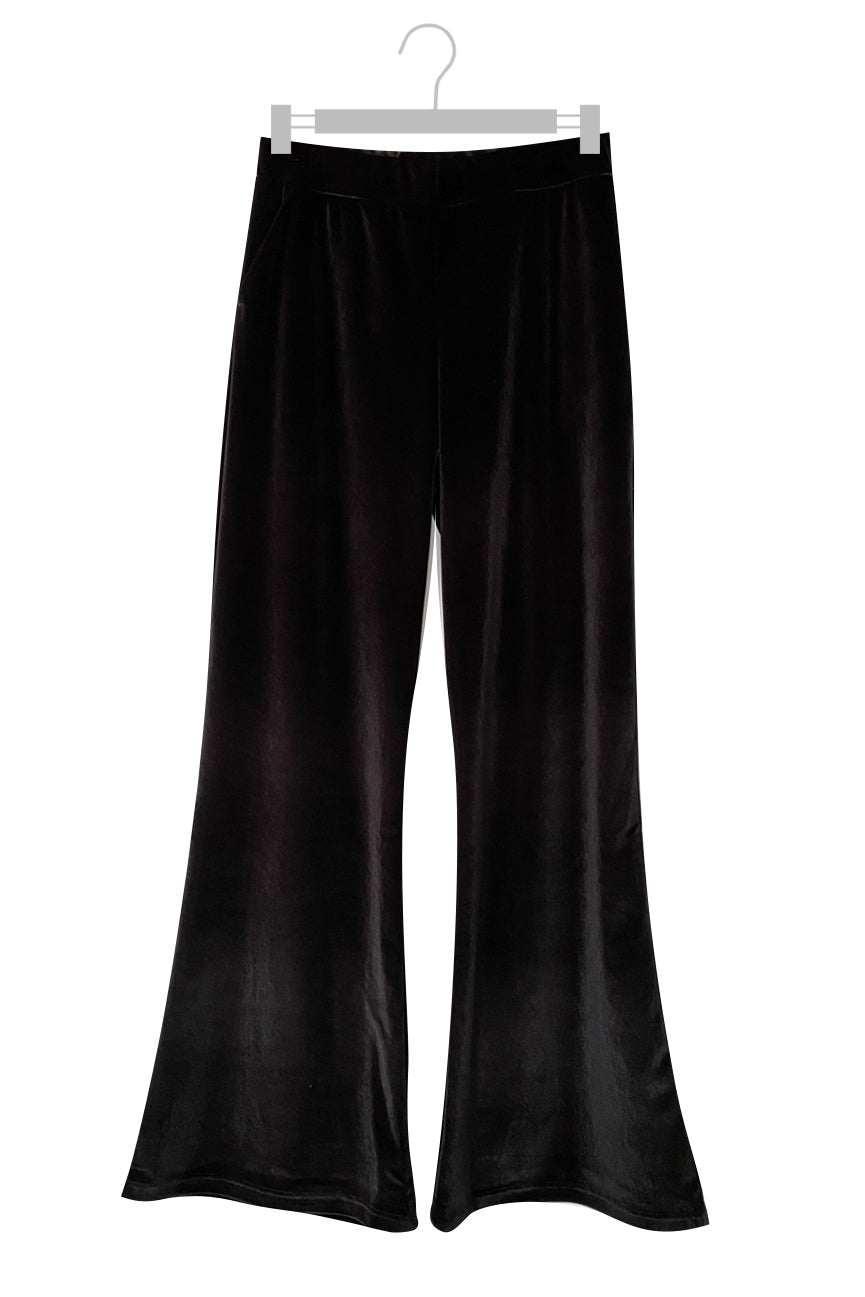 VELVET TROUSERS WITH POCKETS SE089 BRIGHT BLACK
