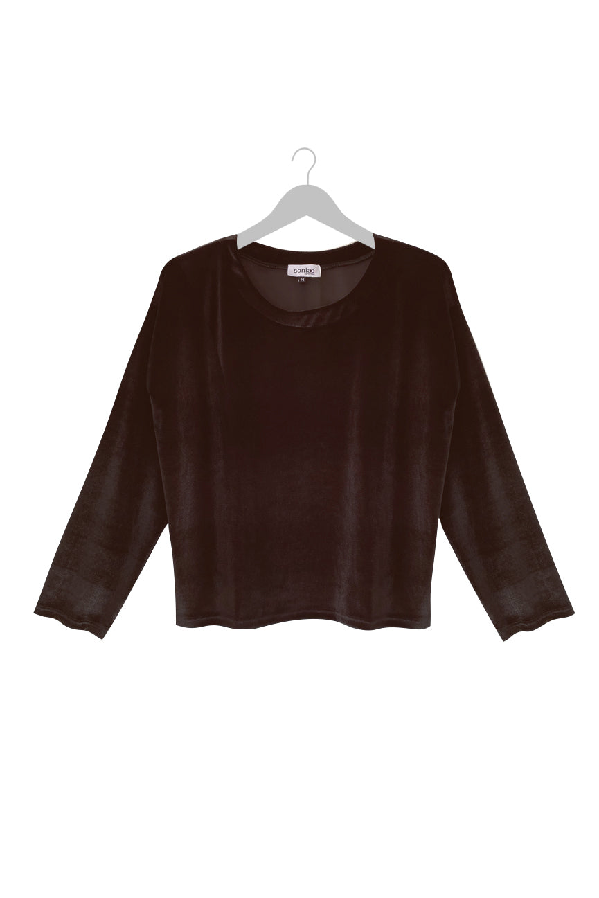 VELVET BLOUSE SE112 MATTE BROWN