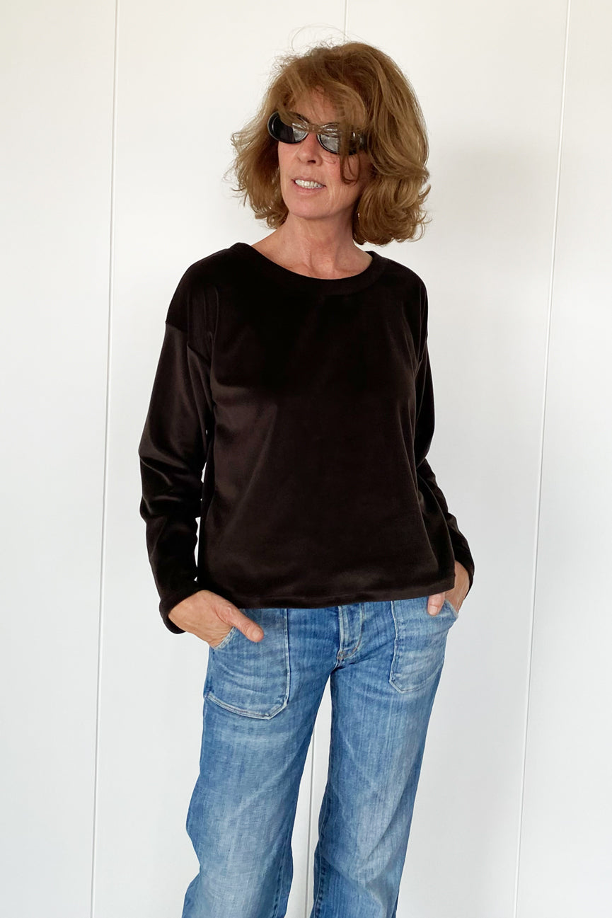 VELVET BLOUSE SE112 MATTE BROWN