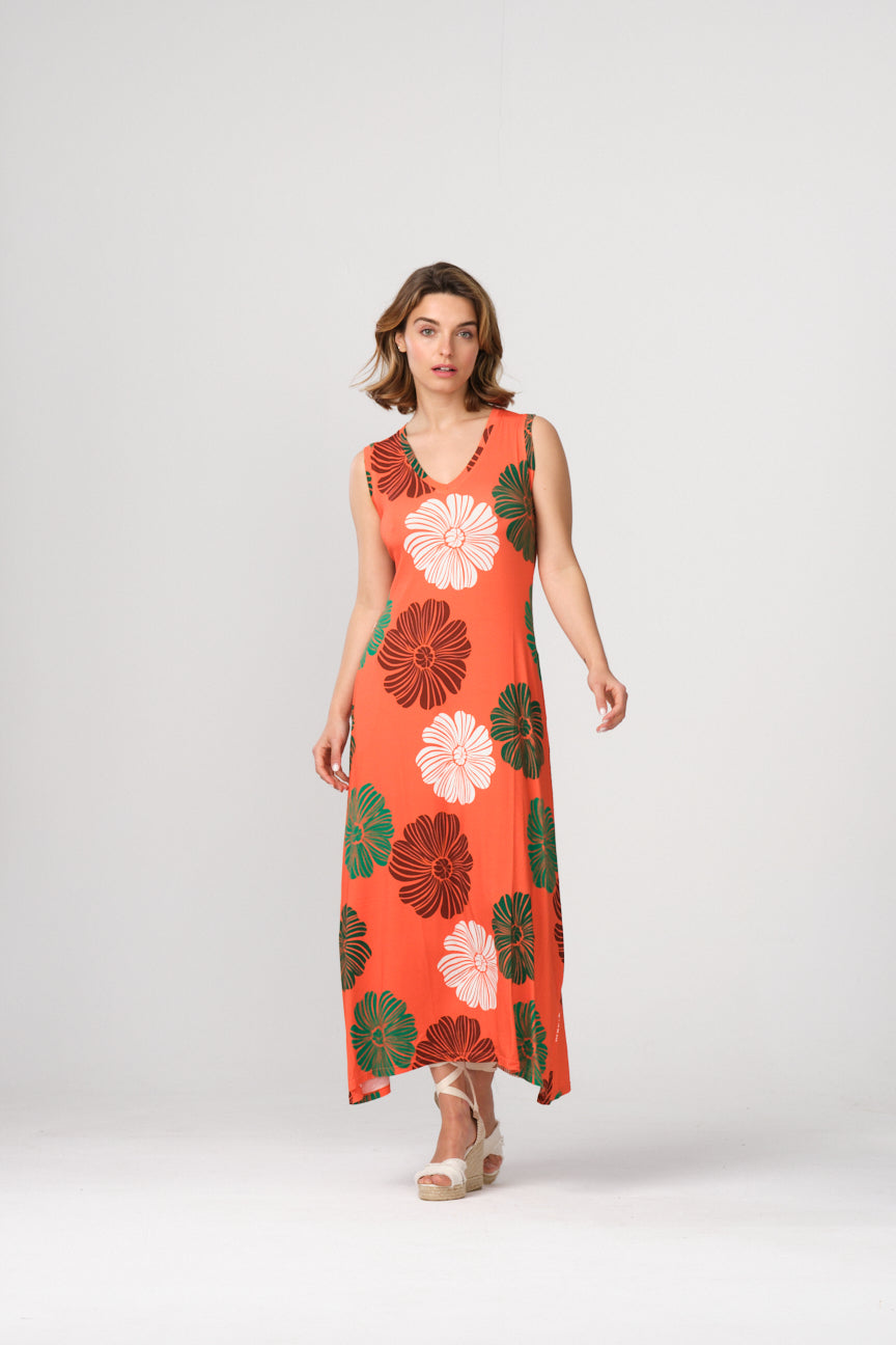 FLARED V-NECK DRESS SE071 TARU