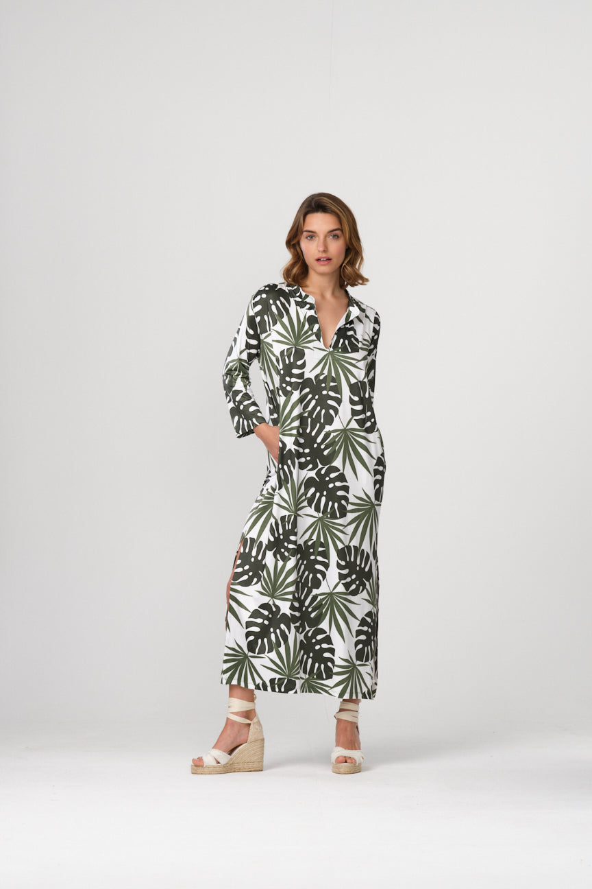 MAO NECK LONG DRESS SE061 SAKA