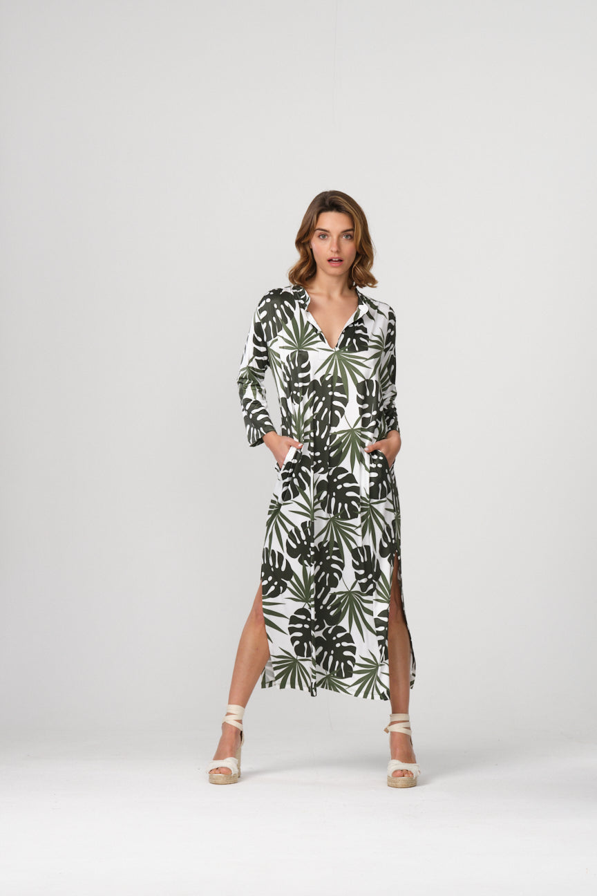 MAO NECK LONG DRESS SE061 SAKA