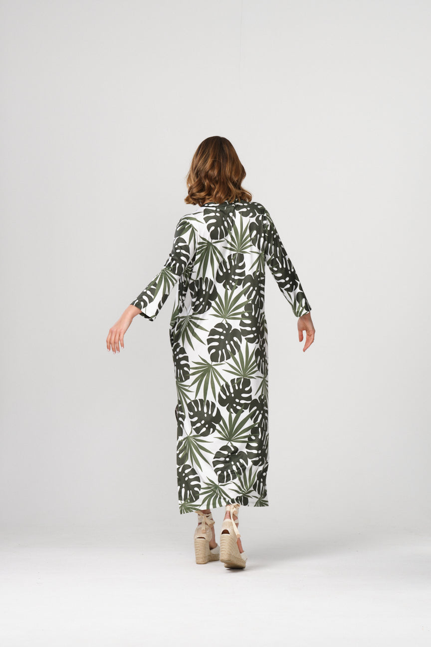 MAO NECK LONG DRESS SE061 SAKA