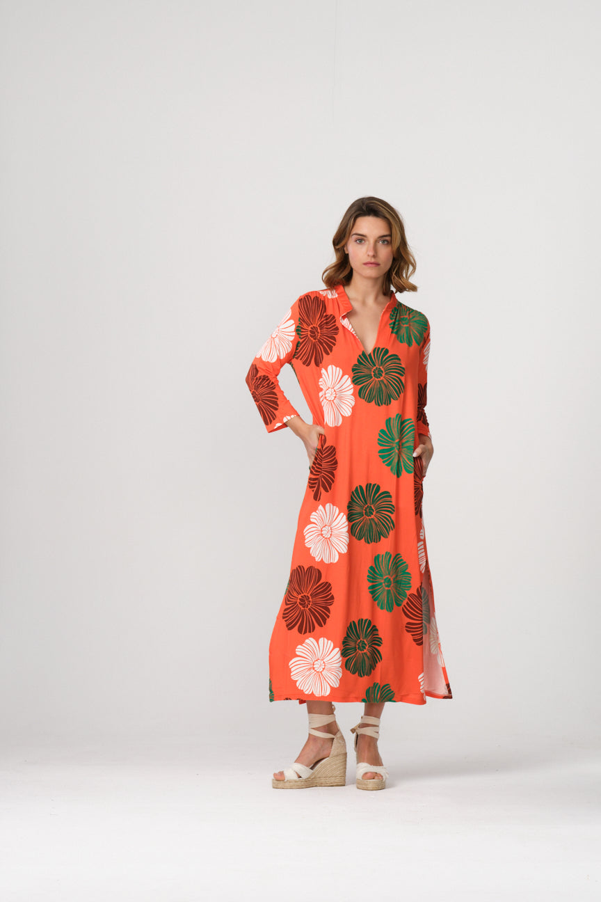 MAO NECK LONG DRESS SE061 TARU