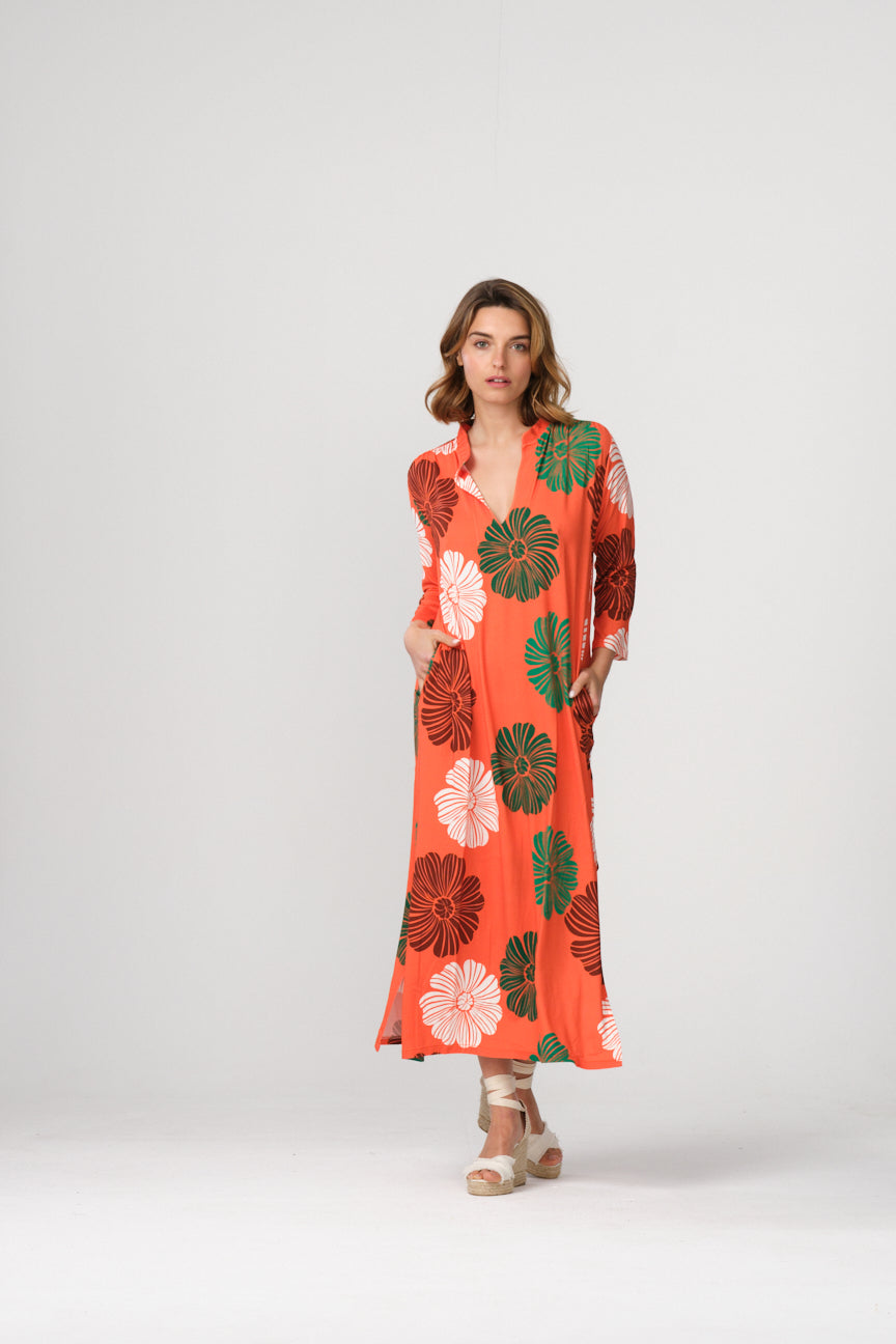 MAO NECK LONG DRESS SE061 TARU