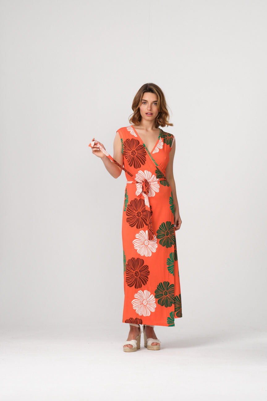 VESTIDO LARGO CRUZADO SE065 TARU