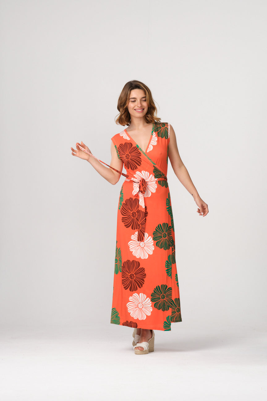 VESTIDO LARGO CRUZADO SE065 TARU